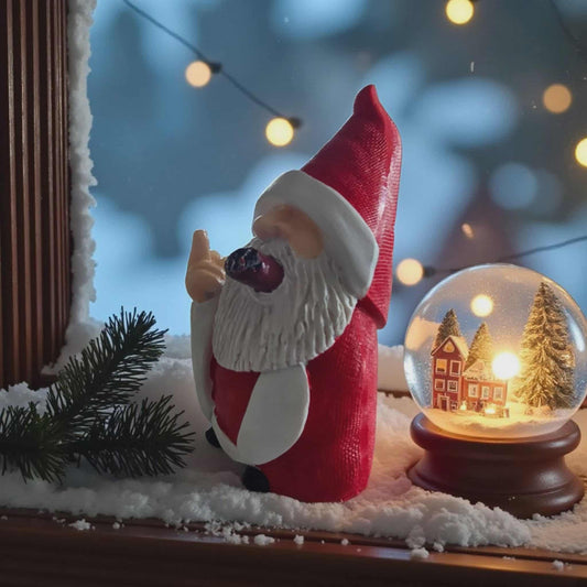 Naughty "Nick" Santa Dwarf Garden Gnome