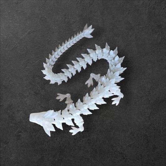 3D Printed Luminous Dragon 55cm - White