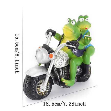 Motorbike Riding Frogs Statue