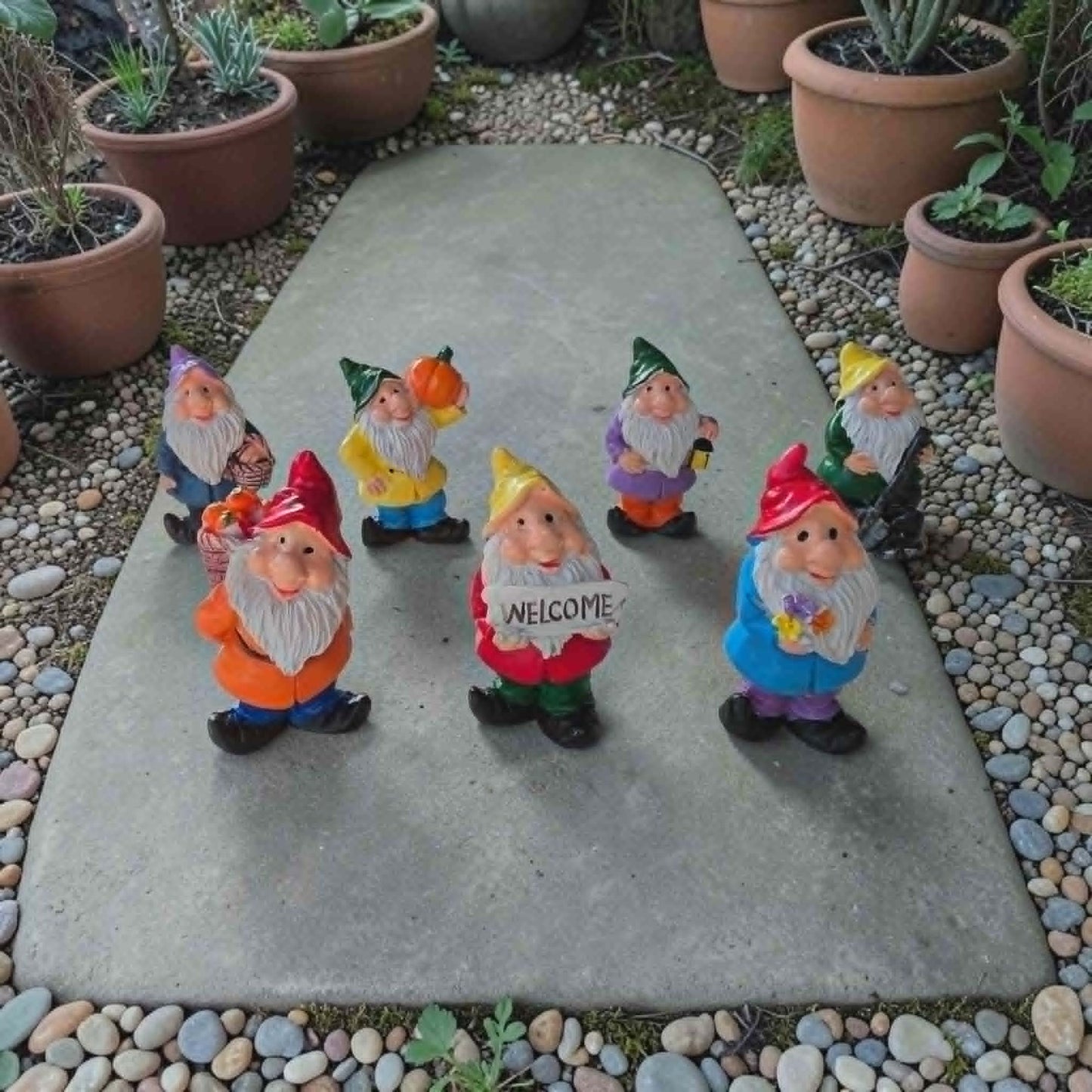 Mini Fairy Garden Gnomes Set of 7