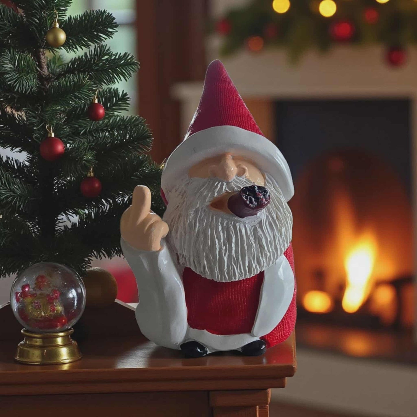 Naughty "Nick" Santa Dwarf Garden Gnome