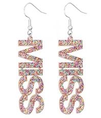 Word Style Earrings.