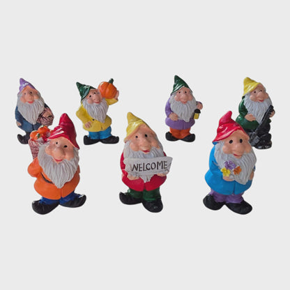 Mini Fairy Garden Gnomes Set of 7