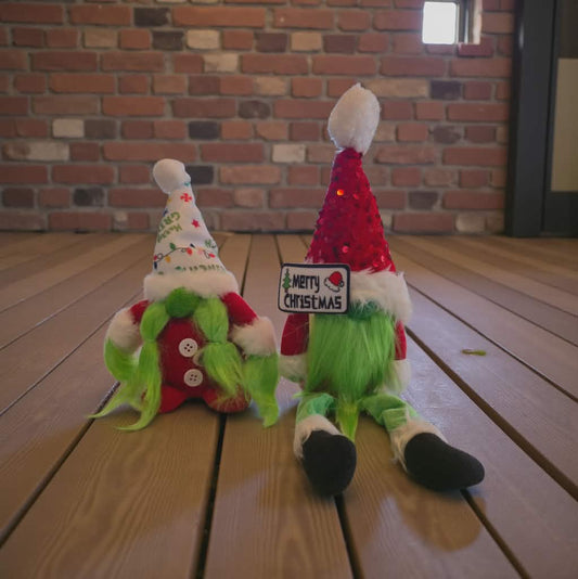 "Grinchy" Plush Gnomes Set
