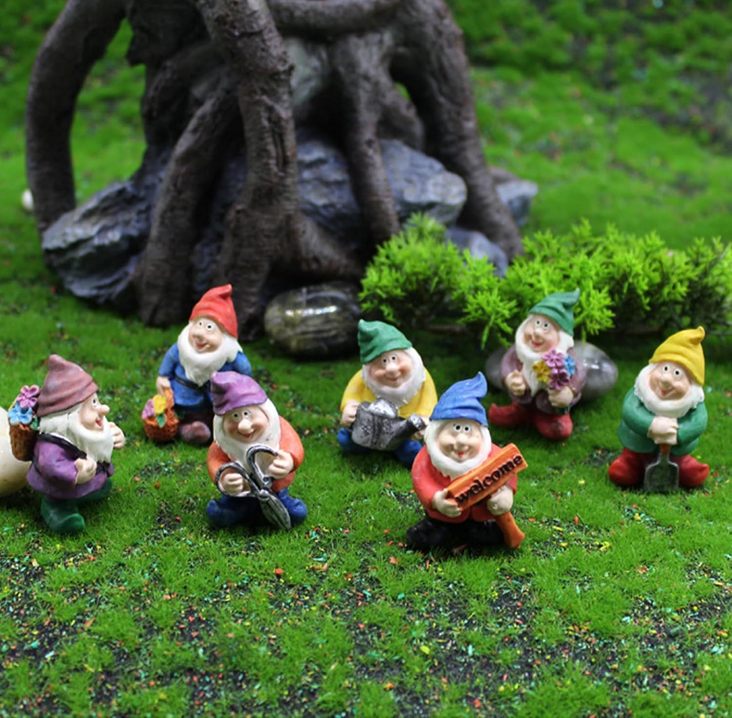 7pc Mini Fairy Garden Gnomes Set