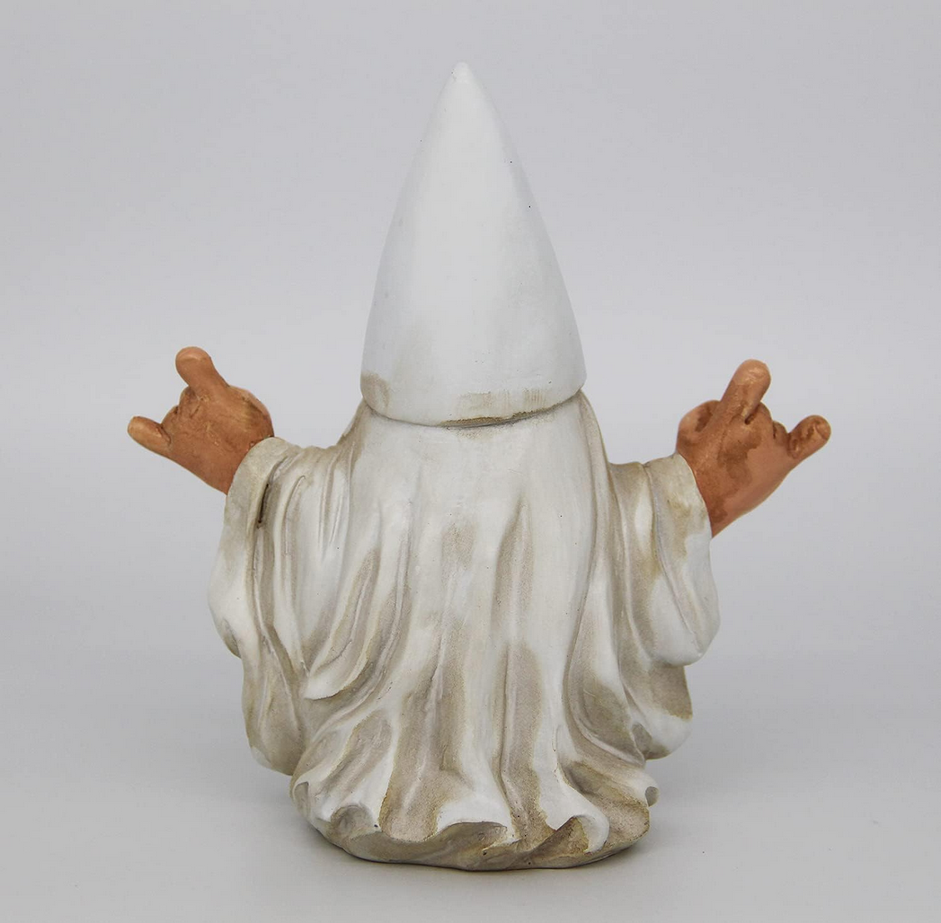 "Peaceout" White Bearded Garden Gnome