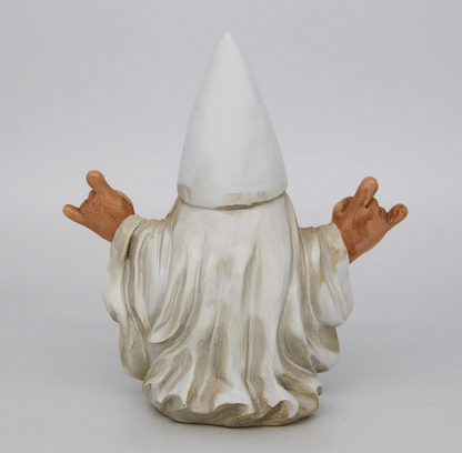 "Peaceout" White Bearded Garden Gnome