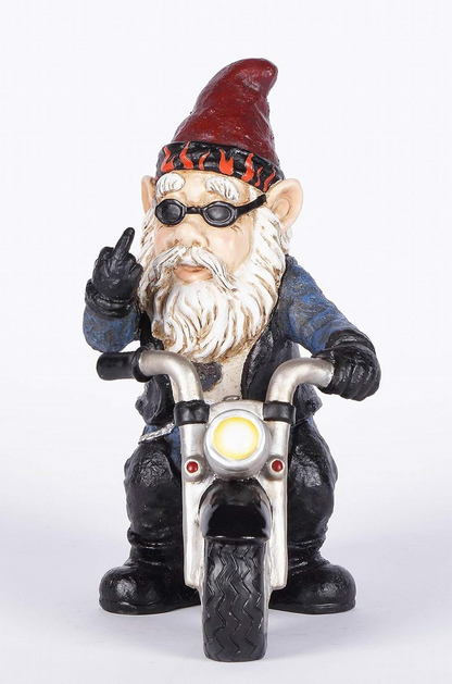 Funky Biker Garden Gnome Pulling Finger