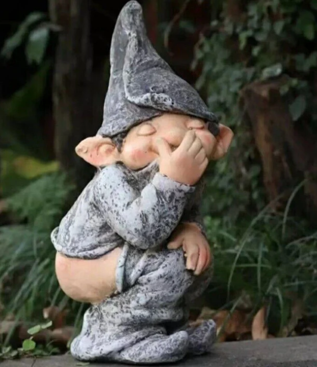 Pooping Naughty Garden Gnome Statue