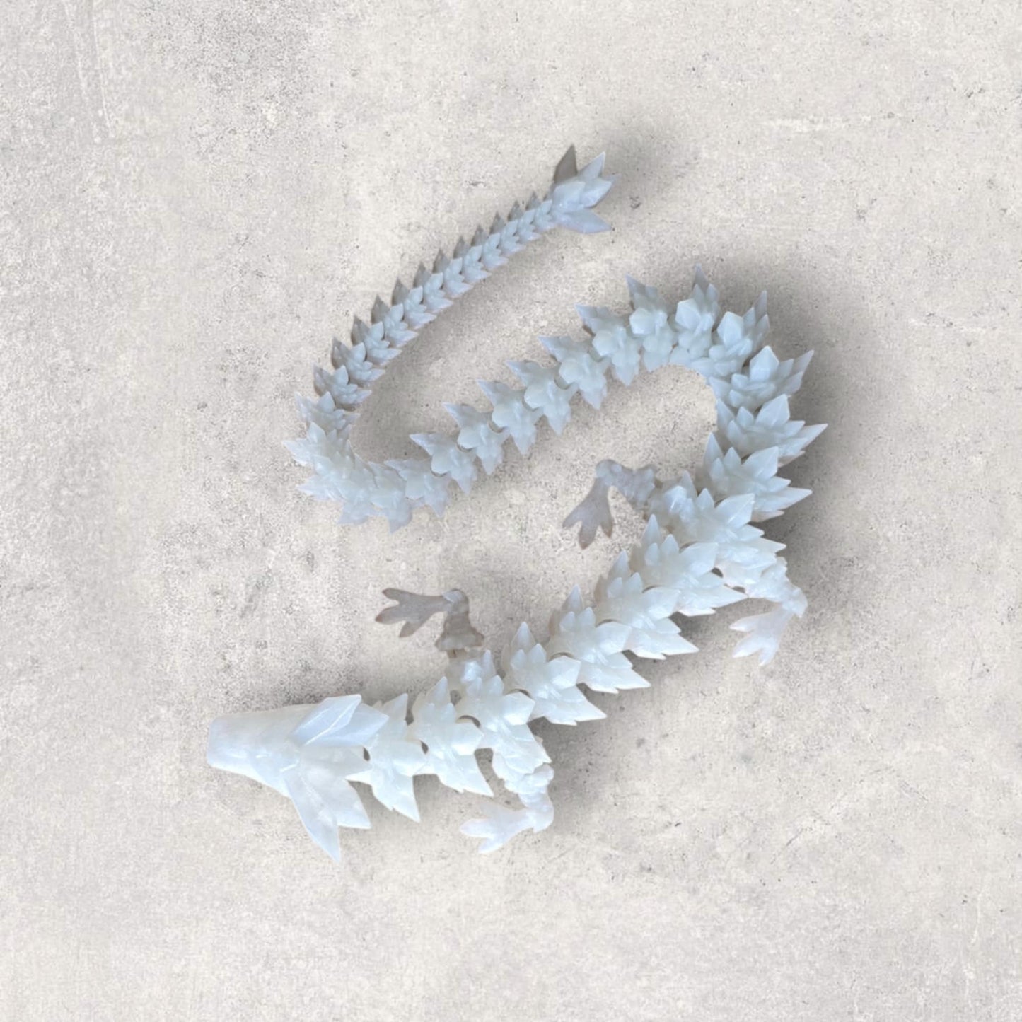 3D Printed Luminous Dragon 55cm - White