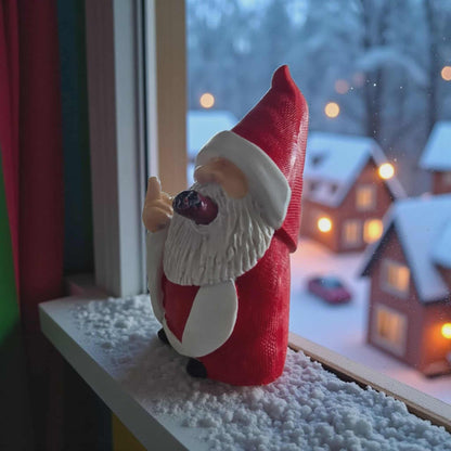Naughty "Nick" Santa Dwarf Garden Gnome